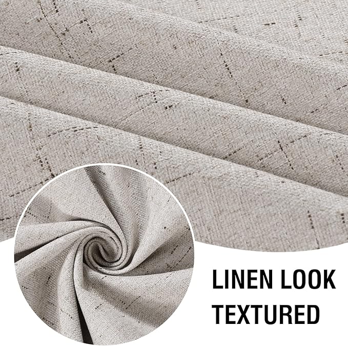 H.VERSAILTEX Linen Look 100% Blackout Curtains 54 Inches Long - Image 4