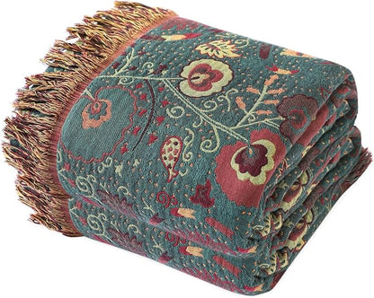 MSGKV Cotton Bed Blanket for Couch and Sofa Blankets for Living Room Bedroom by MSGKVHomeTextiles