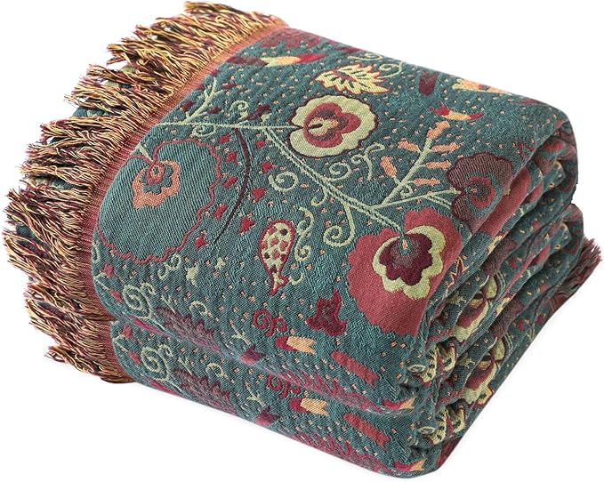 MSGKV Cotton Bed Blanket for Couch and Sofa Blankets for Living Room Bedroom by MSGKVHomeTextiles
