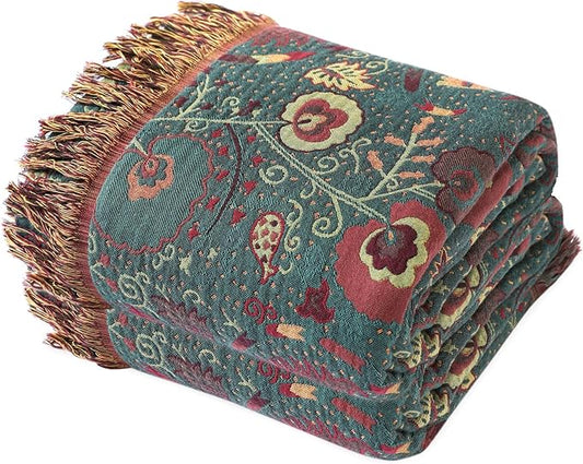 MSGKV Cotton Bed Blanket for Couch and Sofa Blankets for Living Room Bedroom by MSGKVHomeTextiles