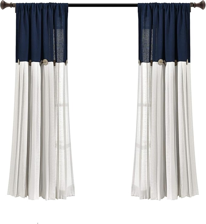 Lush Decor Linen Button Window Curtain Panel, Bedroom & Dining Room - Image 8