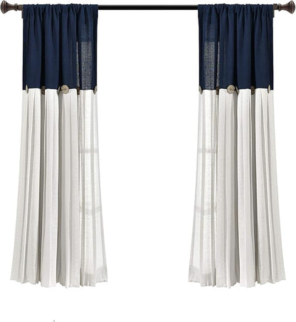 Lush Decor Linen Button Window Curtain Panel, Bedroom & Dining Room - Image 8
