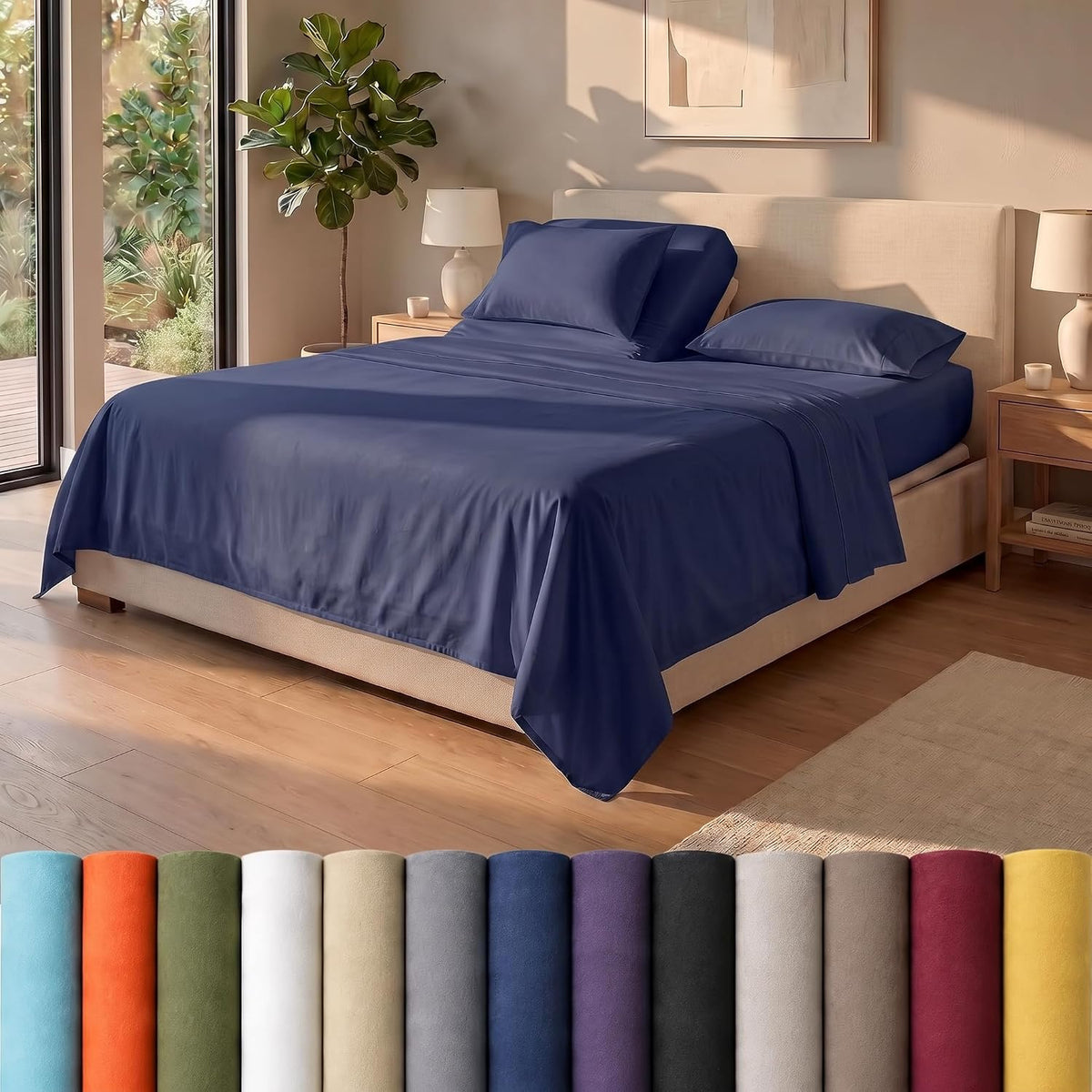 top split king sheets sets for adjustable bed, main product view