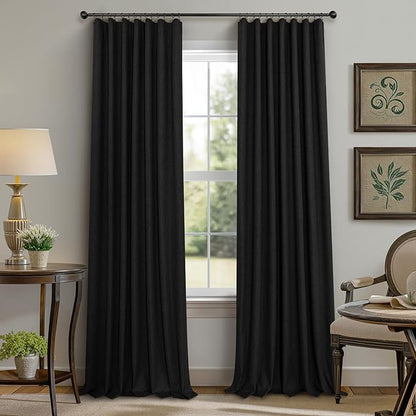Pitalk 54 Inch Blackout Curtains Length 2 Panels Set Back Tab Pocket Room - Image 9