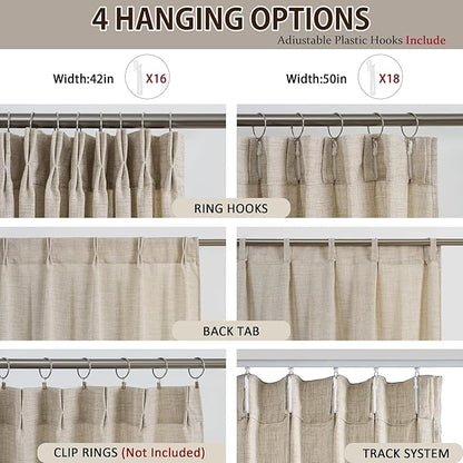 RAIN CITY Beige Sheer Curtains 132 Inches Long - Image 3