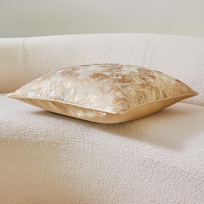 THE-TINOART Gold Jacquard Pillow Cover 18x18 - Image 5