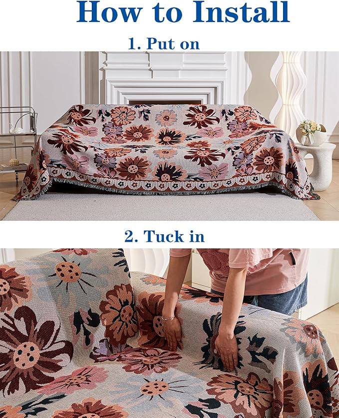 AIVIA Couch Cover Sheet Blanket, Oversized Covers - Image 3