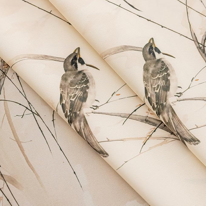 ENJOYBRIDAL Bird Patterned Curtains 84 Inches Semi Sheer Living Room Drapes - Image 6