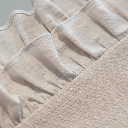 Pillow Shams Set of 2 Pure Cotton Champray Ruffled Edge, Thick and Solid Washed - Image 7