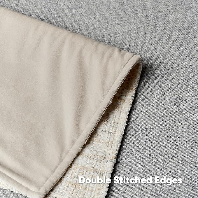 FUTEI Cream Decorative Throw Pillow Covers 16x16 Inch Set of 2, Soft Chenille - Image 4