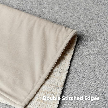 FUTEI Cream Decorative Throw Pillow Covers 16x16 Inch Set of 2, Soft Chenille - Image 4