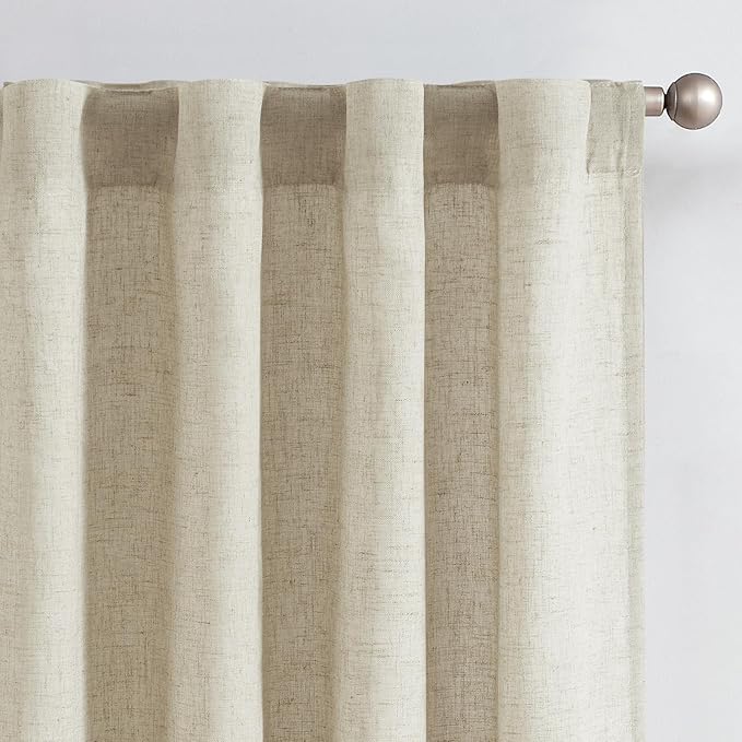 jinchan Oat Lined Linen Blend Curtain by JINCHAN