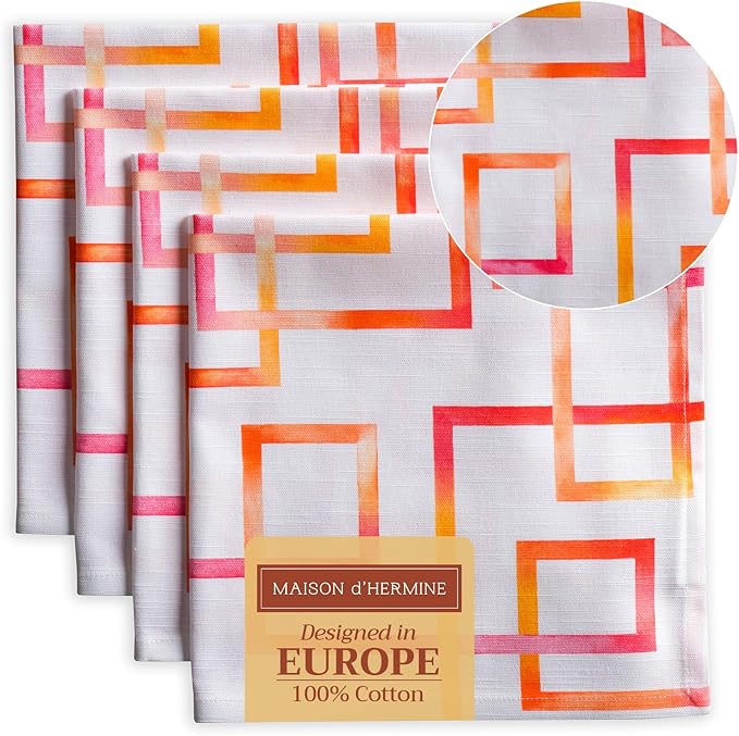Maison d' Hermine Cloth Napkins Set of 4 100% Cotton Everyday Reusable Square by MaisondHermine