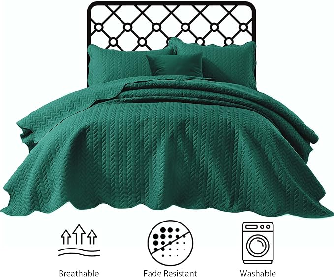 IR Imperial Rooms Queen Quilt Bedding Set Size + 2 Pillow Shams - Image 9