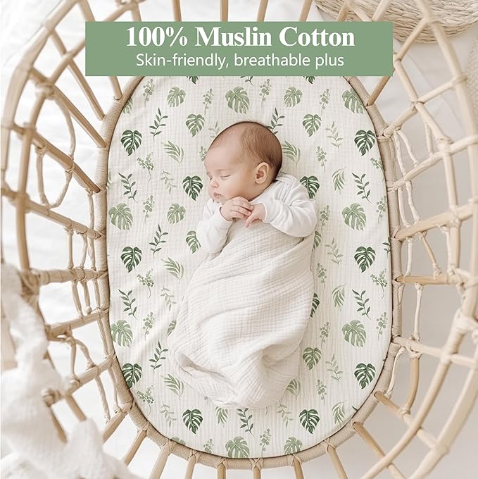 Baby Muslin Bassinet Sheets 3 Pack - Image 3