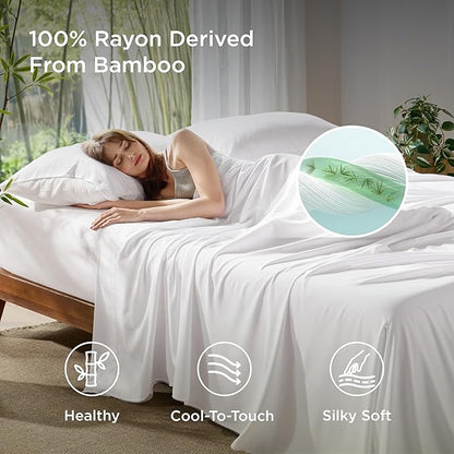 Bedsure King Size Sheet Set, Cooling Sheets, Rayon Derived from Bamboo - Image 2