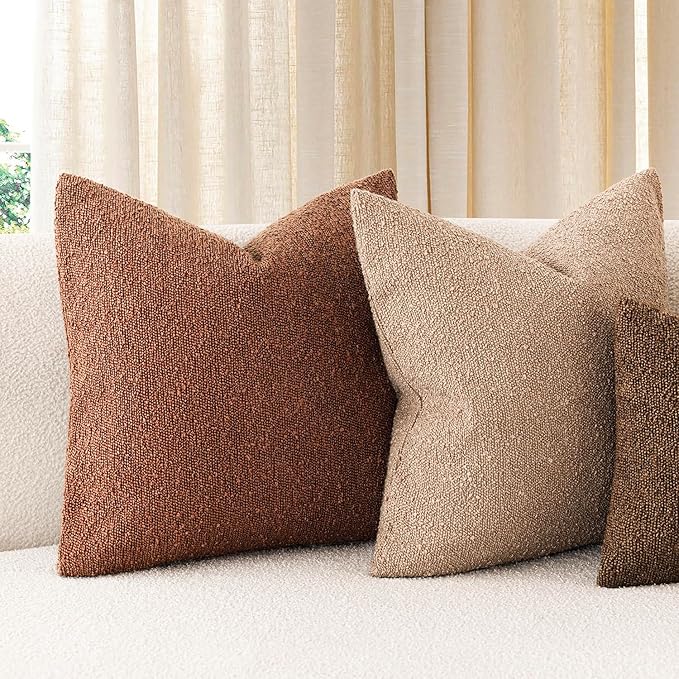 Foindtower Decorative Textured Boucle Throw Pillow Covers Accent Solid Pillow - Image 7