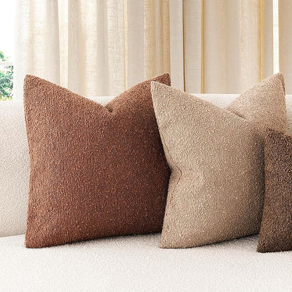 Foindtower Decorative Textured Boucle Throw Pillow Covers Accent Solid Pillow - Image 7