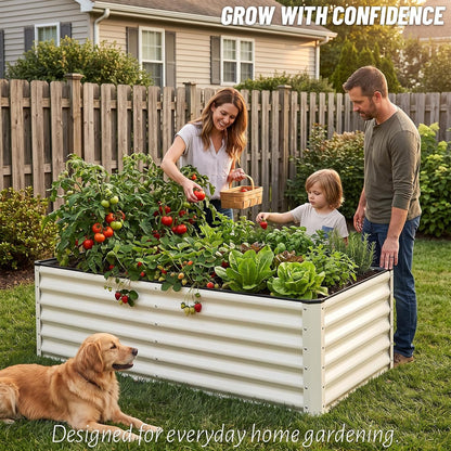 snugniture galvanized raised garden bed 6x3x2ft outdoor large showing dimensions
