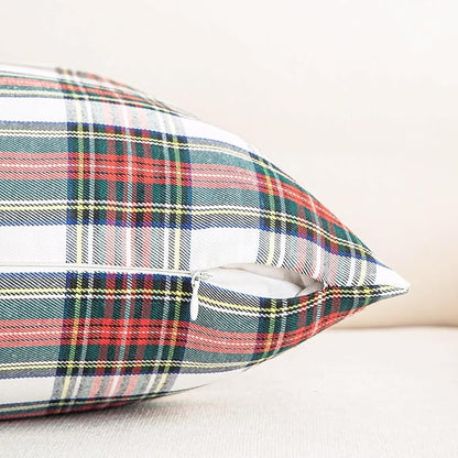 AQOTHES Pack of 2 Christmas Plaid Decorative Throw Pillow Covers Scottish - Image 5