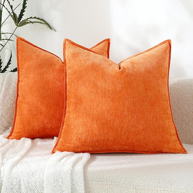Stellhome Pack of 2 Soft Textured Throw Decorative Pillow Covers Square Accent by Stellhome