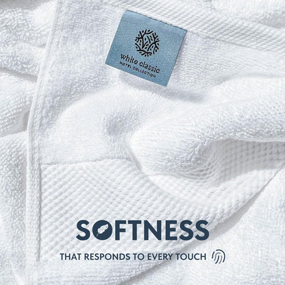 white classic luxury white bath sheets 2 pack, close-up detail