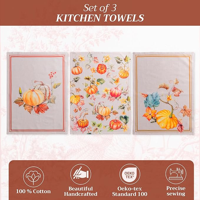 Maison d' Hermine Kitchen Towels Set of 3 100% Cotton 20" x 27.5" Reusable - Image 2