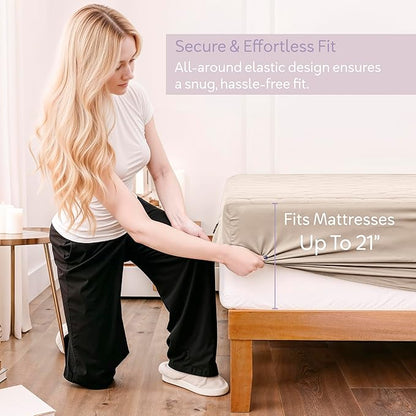Hearth & Harbor California King Size Quilted Fitted Mattress Pad Cover - Image 4