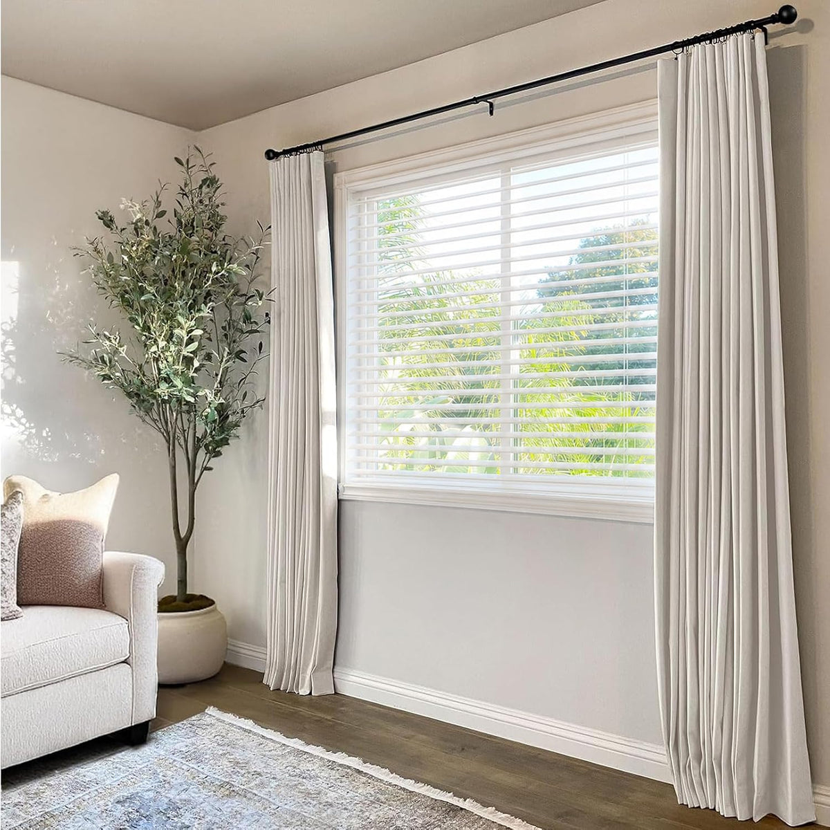 inovaday 100% blackout curtains for bedroom black out, close-up detail
