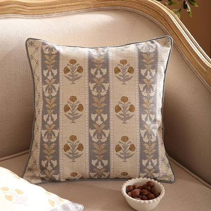 patdrea Designer Square Throw Pillow Covers Set of 2, Rustic Linen - Image 2