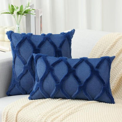 decorUhome Throw Pillow Covers 12x20 Inch Set of 2, Soft Plush Faux Fur Wool - Image 4