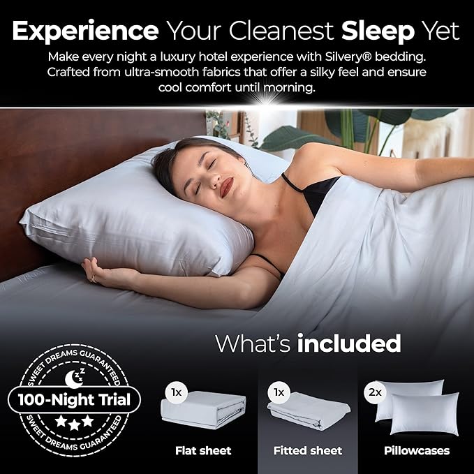 Silvery Silver Infused Bed Sheets Set - Image 6