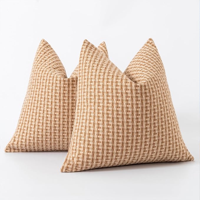 Kevin Textile Outdoor Waterproof Throw Pillow Covers Pack of 2 Weaving Texture - Image 7