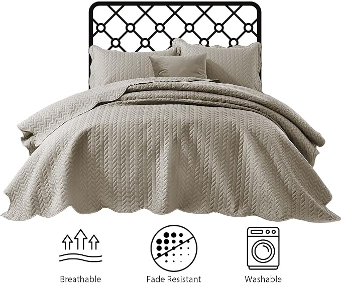 IR Imperial Rooms 8 Pack Quilt King Size Bedding - Image 5