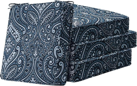Square Corner Seat Cushions, 18.5" x 16" x 3", Indoor Outdoor Water Repellent by Unimatta