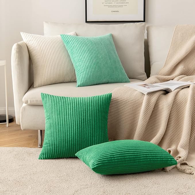 MIULEE Pack of 2 Corduroy Soft Soild Decorative Square Throw Pillow Covers Set - Image 4