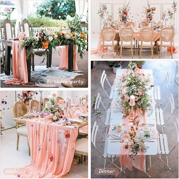 12 Pack 10Ft Cheesecloth Boho Gauze Table Runner - Image 6
