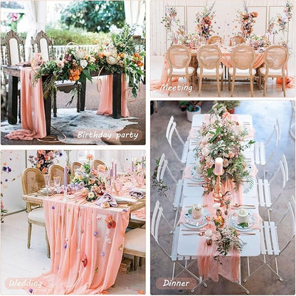 12 Pack 13Ft Cheesecloth Table Runner 35x157 Inch Boho Gauze Table Runner - Image 6