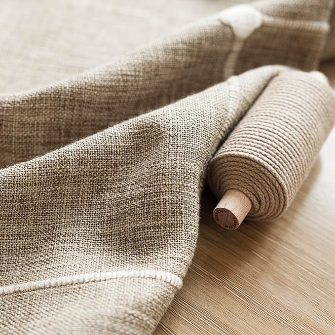 Foindtower Pack of 2 Decorative Faux Linen Jacquard Check Throw Pillow Covers - Image 3