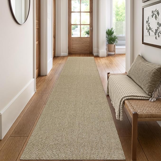 Uphome Kitchen Runner Rug, Low Pile Woven Cotton Modern Carpet Runners - Image 2