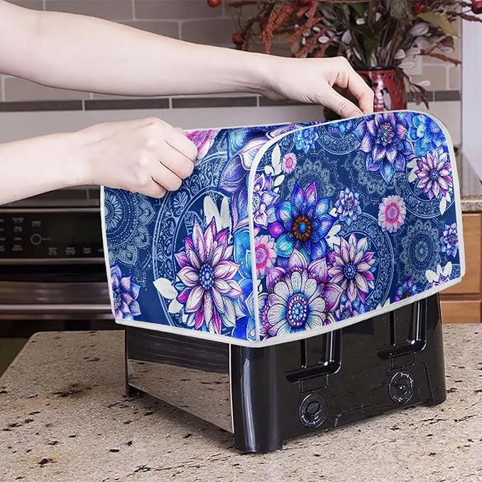 Bright Blossoms Toaster and Blender Cover Set Boho Mandala Floral Small - Image 5