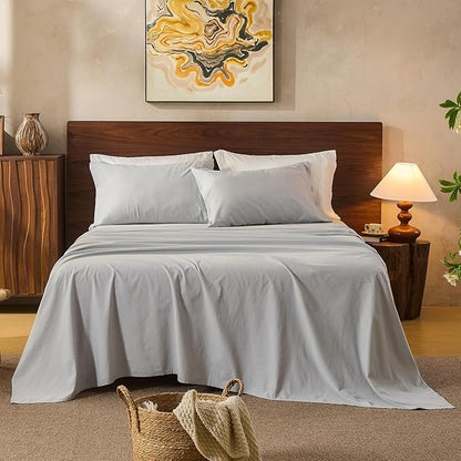 100% Linen Sheets California King Size, Breathable & Durable 4-Piece Bed Flax by overket