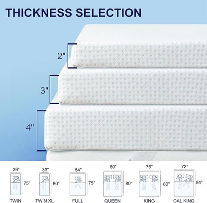 Subrtex 3 Inch Mattress Topper Cover Mattress Topper Protector Bedding Rayon - Image 5