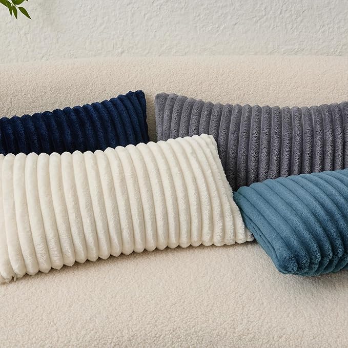 Kevin Textile Soft Plush 12x20 Inch Lumbar Pillow Cover 1 Pack, Luxury Fluffy - Image 2