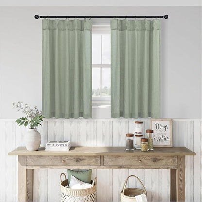 Sage Cafe Curtains 30 Inch Length by DANCURTON