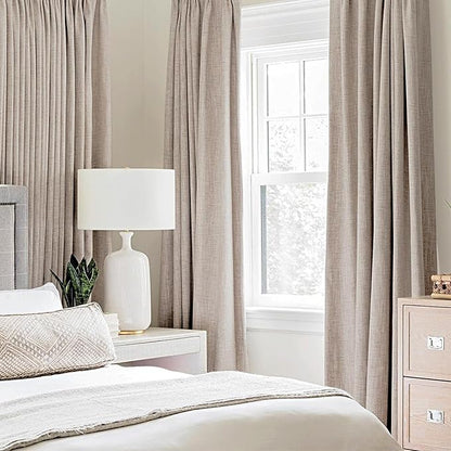 MIULEE Blackout Curtains for Bedroom Linen Texture Solid Thermal Insulated - Image 2