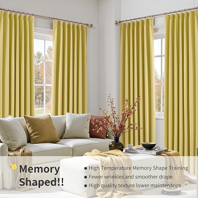 Pinch Pleated Linen 100% Blackout Curtains 108 Inch Long Floor to Ceiling - Image 7