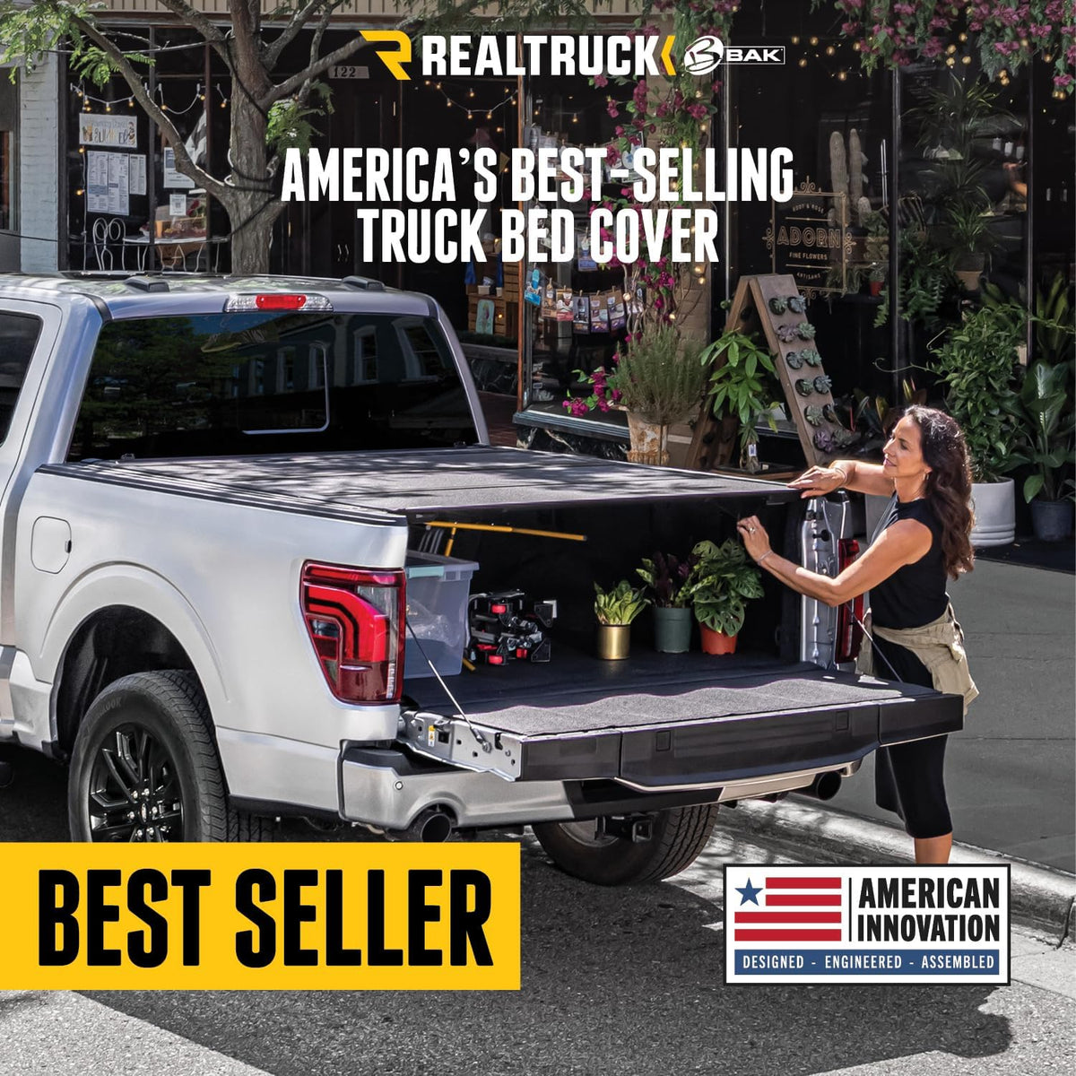 realtruck bak bakflip mx4 hard folding truck bed, side view