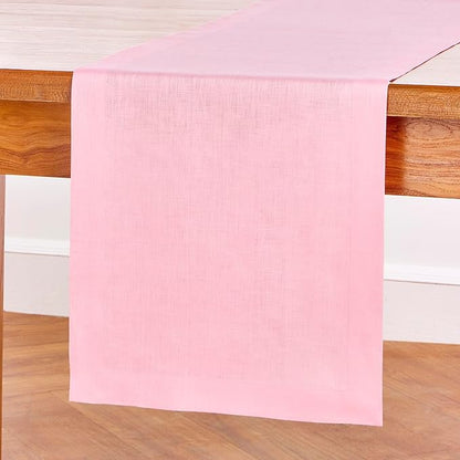 Solino Home Linen Pink Lemonade Table Runner 144 Inches Long - Image 2