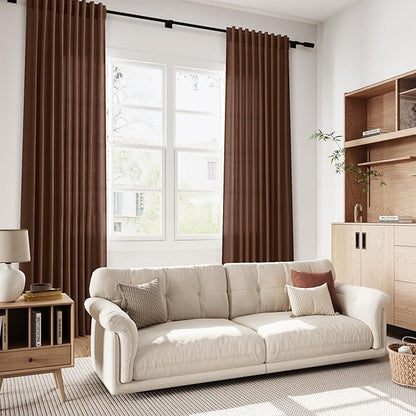 Extra Long Mocha Brown Linen Curtains 120 Inch - Image 5